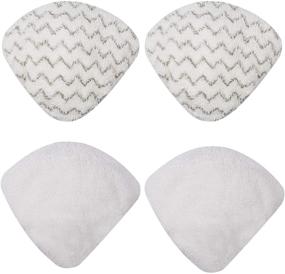 img 4 attached to Pack of 4 Yweller Washable Steam Mop Pads for Bissell PowerEdge and PowerForce Lift-Off Steam Mops 2078 2165 20781 - 2 Soft and 2 Scrubby Pads Included