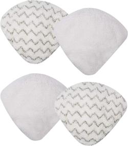 img 2 attached to Pack of 4 Yweller Washable Steam Mop Pads for Bissell PowerEdge and PowerForce Lift-Off Steam Mops 2078 2165 20781 - 2 Soft and 2 Scrubby Pads Included