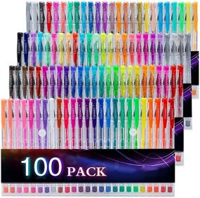 img 4 attached to 🖍️ Tanmit 100 Coloring Gel Pens Set: Vibrant Colors for Adult Coloring Books - Glitter, Neon, Standard, Symphony, Milky & Metallic Pens