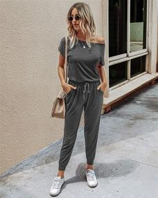 img 1 attached to 👗 PRETTYGARDEN Women's Casual Shoulder Waisted Jumpsuit: Ideal Clothing for Jumpsuits, Rompers & Overalls