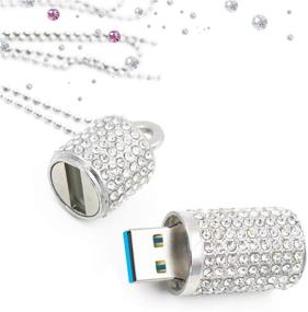 img 4 attached to 💄 EcooDisk 64GB USB 3.0 Flash Drive Dazzling Lipstick Shape Zip Drive Necklace High-Speed USB Stick Stylish Pen Drive Memory Stick Data Storage Thumb Drive Jump Drive with Jewelry Bag - Excellent Gift