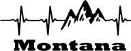 montana mountains heartbeat window sticker logo