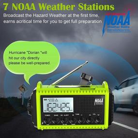 img 1 attached to 📻 5000mAh Weather Radio with Emergency Solar Hand Crank - Portable Survival Radio for Outdoor and Home Emergencies | AM/FM/SW NOAA, 5 Power Sources, SOS Alarm, Flashlight, Reading Lamp USB Charge (Green)