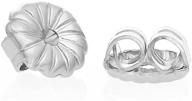 💎 enhanced 14k white gold earring back replacement - secure, comfortable, and locks with ear tension grip nut logo