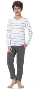 img 3 attached to Fashion Striped Sleeve Pajamas 11Y 17Y