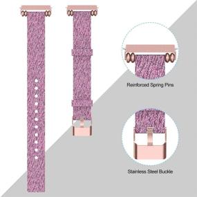 img 2 attached to 🏻 KIMILAR Woven Band Compatible with Fitbit Versa/Versa 2/Versa Lite Bands, Stylish Fabric Beaded Bracelet Slim Replacement Breathable Strap for Versa Smart Watch - Women's Accessories Wristband