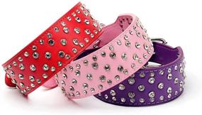 img 1 attached to 💎 Sparkling Rhinestones Dog Collar - 2" Width Bling Crystal Diamond Studded Collar for Medium & Large Dogs