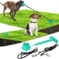 durable and safe outdoor dog toys: heavy-duty chew-resistant cable and 🐶 stake for large breed aggressive chewers, perfect for camping and yard play logo