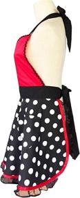 img 1 attached to Women's Cute Retro Cotton Cooking Polka Dot Apron Dress with Extra Pocket - Vintage Gift for Women and Girls