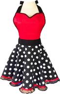 women's cute retro cotton cooking polka dot apron dress with extra pocket - vintage gift for women and girls логотип