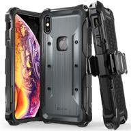 📱 vena varmor rugged case for apple iphone xs max (6.5&#34;-inch) – military grade drop protection, heavy duty holster belt clip cover with kickstand in space gray logo