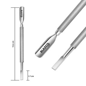 img 2 attached to 💅 Blazco Cuticle Pusher & Cutter - Premium Stainless Steel Tool for Manicure and Pedicure - Durable Cuticle Remover for Finger and Toe Nails - Perfect Nail Pusher for Professional Results