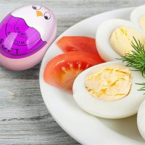 img 1 attached to 🥚 Enhanced SOUSEE Egg Timer: Color-Changing Indicator for Soft and Hard Boiled Eggs (2 Pack, Purple, BPA Free)