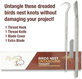 img 3 attached to Optimized Madam Sew Birds Nest Untangling Tool Kit - Thread Hook and Stitch Releaser Set with Spare Blade to Solve Thread Bunching Under Fabric and Embroidery Hoops - Extended Steel Quilting and Sewing Tools