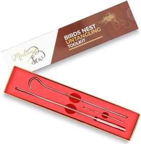 img 4 attached to Optimized Madam Sew Birds Nest Untangling Tool Kit - Thread Hook and Stitch Releaser Set with Spare Blade to Solve Thread Bunching Under Fabric and Embroidery Hoops - Extended Steel Quilting and Sewing Tools