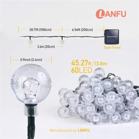 img 3 attached to 🌞 LANFU 45.27ft Globe Solar String Lights: Illuminate Your Outdoor Space with 60 LED Bulbs, Waterproof for Patio, Garden, Gazebo, Yard