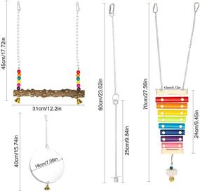 img 3 attached to 🐔 [4 Pcs Pack] Interactive Chicken Toys: Coop Feeder, Mirror, Xylophone Swing, and Veggie Holder for Hens and Chicks