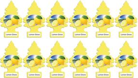 img 1 attached to 🍋 LITTLE TREES Car Air Freshener, Hanging Lemon Grove Paper Tree - 12 Pack for Home or Car