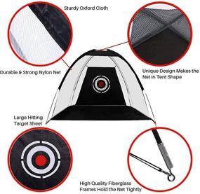 img 3 attached to 🏌️ Premium 10 x 7ft Golf Practice Net with Chipping Target Pockets - Ultimate Golf Training Aids Practice Set - 4 in 1