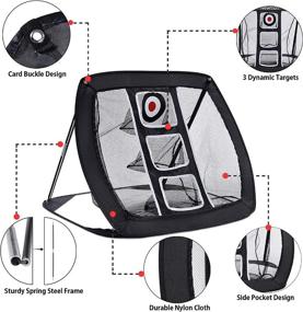 img 2 attached to 🏌️ Premium 10 x 7ft Golf Practice Net with Chipping Target Pockets - Ultimate Golf Training Aids Practice Set - 4 in 1