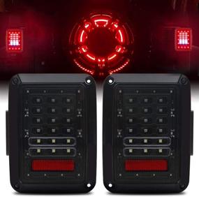 img 4 attached to Tail Light - Clear LED Tail Light Compatible With 2007-2017 Wrangler JK Brake Reverse Light Rear Back Up Lights Daytime Running Lamps DRL