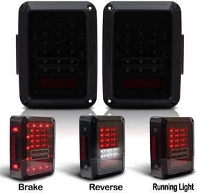 img 3 attached to Tail Light - Clear LED Tail Light Compatible With 2007-2017 Wrangler JK Brake Reverse Light Rear Back Up Lights Daytime Running Lamps DRL