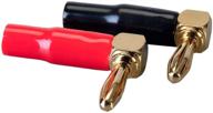 🔌 10 pairs of monoprice right angle banana speaker wire cable screw plug connectors (121915) in black/red - 24k gold plated logo