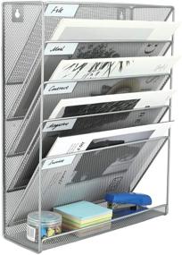 img 3 attached to 🗂️ Efficient Silver Mesh Wall Mounted File Holder Organizer by EasyPAG – Simplify Your Document Organization