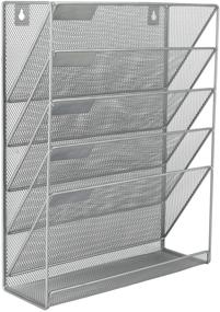 img 4 attached to 🗂️ Efficient Silver Mesh Wall Mounted File Holder Organizer by EasyPAG – Simplify Your Document Organization