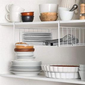 img 1 attached to 📦 SimpleTrending Under Cabinet Organizer Shelf, 2 Pack Wire Rack Hanging Storage Baskets for Kitchen Pantry: White Space-Optimizing Solution