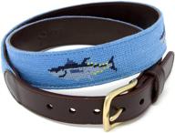 👔 exquisite bluefin needlepoint hand stitched leather men's accessories: superior quality belts logo