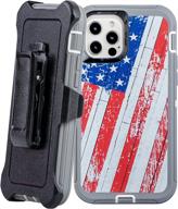 🐢 wallskin turtle series shockproof case for iphone 12 pro/12 (6.1”), military grade protective cover with heavy duty bumper protection, rugged drop proof design, kickstand & holster - freedom+ logo