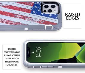 img 1 attached to 🐢 WallSkiN Turtle Series Shockproof Case for iPhone 12 Pro/12 (6.1”), Military Grade Protective Cover with Heavy Duty Bumper Protection, Rugged Drop Proof Design, Kickstand & Holster - Freedom+