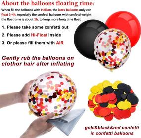 img 1 attached to 🎈 80-Piece Lumberjack Party Balloons Set for Birthday, Baby Shower, Wedding, Graduation, 4th of July Decorations - Confetti Latex Balloons (12 inch, Red and Black)