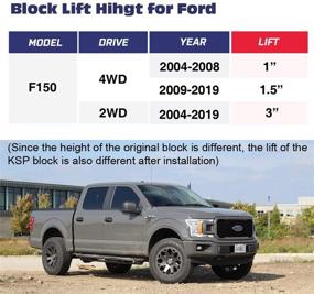 img 1 attached to 🔧 Enhance Your Ford F150's Performance with KSP 3'' Rear Leveling Lift Block Kits for 2WD/4WD - Compatible with 2004-2019 Models