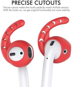 img 2 attached to AhaStyle 3 пары наушников AirPods силиконовые крючки для ушей с защитными чехлами, совместимые с наушниками Apple AirPods и EarPods (красные)