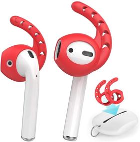 img 4 attached to AhaStyle 3 пары наушников AirPods силиконовые крючки для ушей с защитными чехлами, совместимые с наушниками Apple AirPods и EarPods (красные)