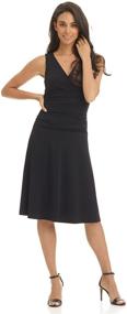 img 4 attached to Flattering Rekucci Women's Sleeveless Fit-and-Flare 👗 Tummy Control Dress for a Slim Silhouette