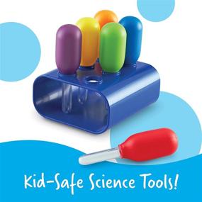 img 2 attached to 🌈 Jumbo Colorful Eyedroppers Set of 6 with Stand - Learning Resources for Science Class, Sensory Table Accessories