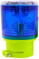 🚦 aolyty solar strobe warning light 360° ultra bright, waterproof ip48 - ideal for construction traffic dock marine wireless light control flashing (blue) logo
