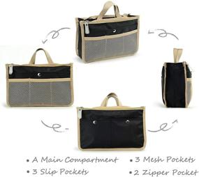 img 2 attached to Stylish Chevron Hoxis Insert Organizer Pockets for Women's Accessories and Handbags