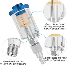 img 1 attached to Highly Efficient Air Compressor Water Oil Separator Filter for Spray Gun Painting Sprayer - 1/4 Inch NPT Inlet and Outlet