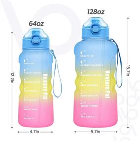 img 2 attached to Venture Pal 1.5 Gallon Water Bottle with Straw and Drink-Time Markers, Motivational 💧 Large Water Jug with Time Marker Ensures Sufficient Hydration for Home, Office, and Gym