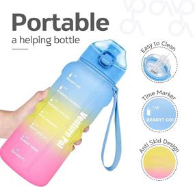 img 3 attached to Venture Pal 1.5 Gallon Water Bottle with Straw and Drink-Time Markers, Motivational 💧 Large Water Jug with Time Marker Ensures Sufficient Hydration for Home, Office, and Gym