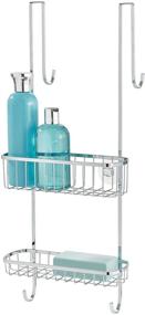 img 4 attached to 🚿 Optimize your Bathroom Storage with InterDesign Gia Over Shower Door Caddy - Stainless Steel Shelves for Shampoo, Conditioner, and Soap