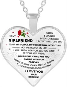 img 4 attached to SOULSIS Handmade Heart Pendant Necklace for My Future Wife - Engraved Motivational Message - Alloy Jewelry Gift from Husband