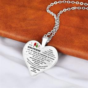 img 1 attached to SOULSIS Handmade Heart Pendant Necklace for My Future Wife - Engraved Motivational Message - Alloy Jewelry Gift from Husband