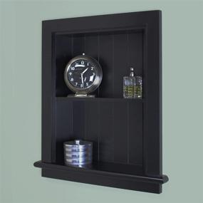 img 2 attached to 🏺 Black Beadboard Back Recessed Aiden Wall Niche - 14x18 inches by Fox Hollow Furnishings