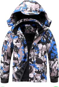 img 4 attached to 🧥 Waterproof Ski Jacket for Boys- Warm Winter Snow Coat with Hood- Windproof Raincoat