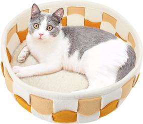 img 4 attached to 🐱 PrimePets Round Cat Beds: Reversible, Waterproof, and Foldable for Indoor Cats and Small Breed Pets